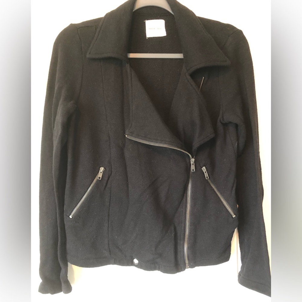 Moto-style Zipper Cardigan Sweater